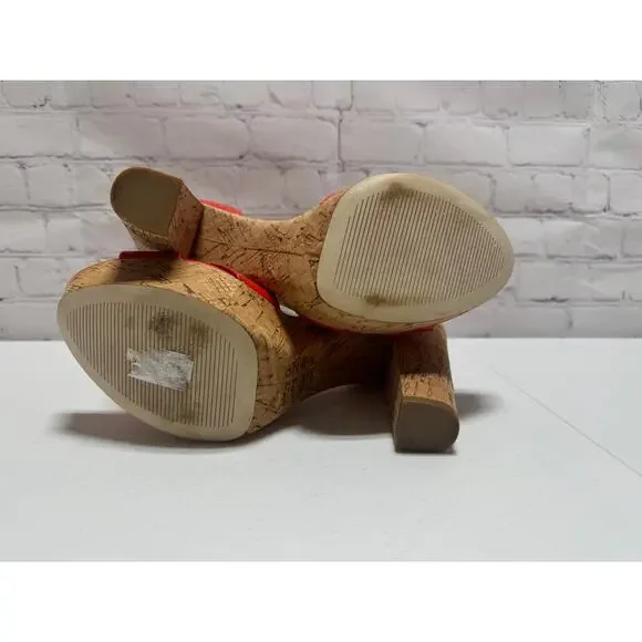 Michael Kors Red Patent Platform Heels Size 7.5 - Picture 6 of 12